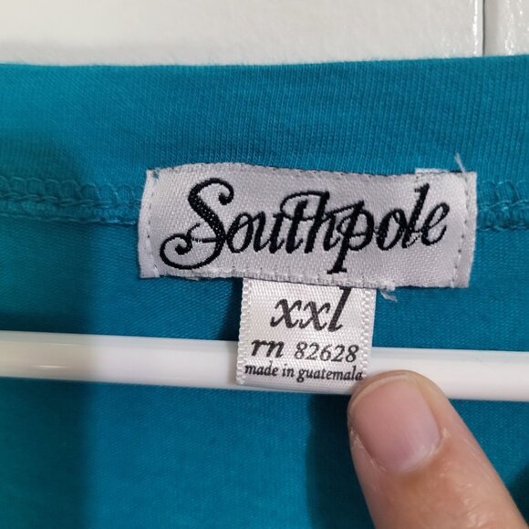 SOUTHPOLE Women's XXL T Shirt Fairy Grunge Emo Ruched Sides Velvet Studded Roses - Picture 5 of 12